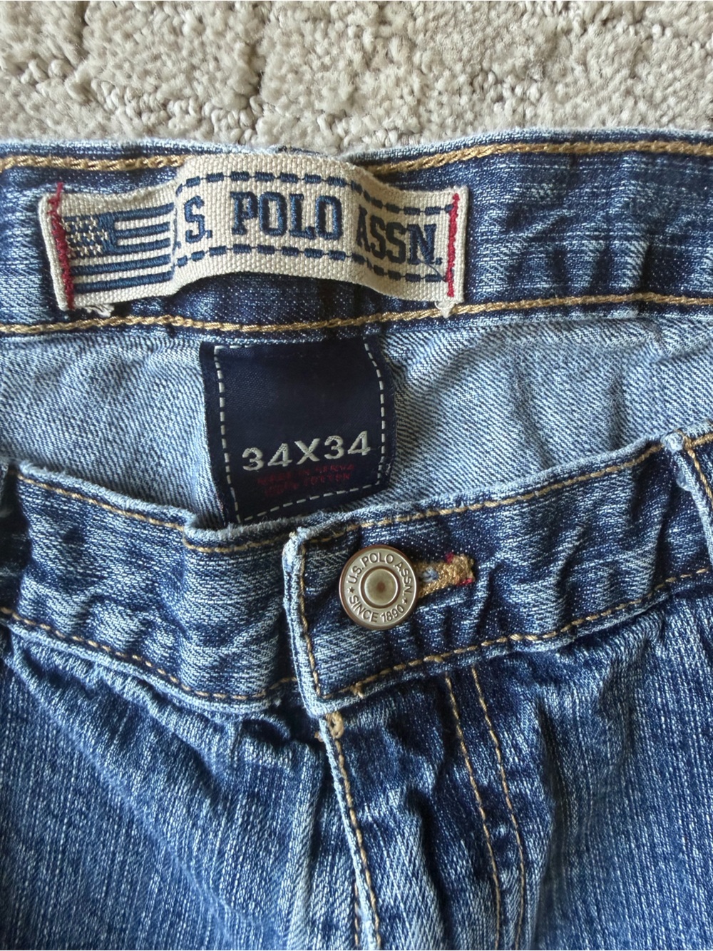 U.S. Polo Assn. Straight Fit Men’s Jeans in Medium Blue 34 34 - Picture 2 of 4